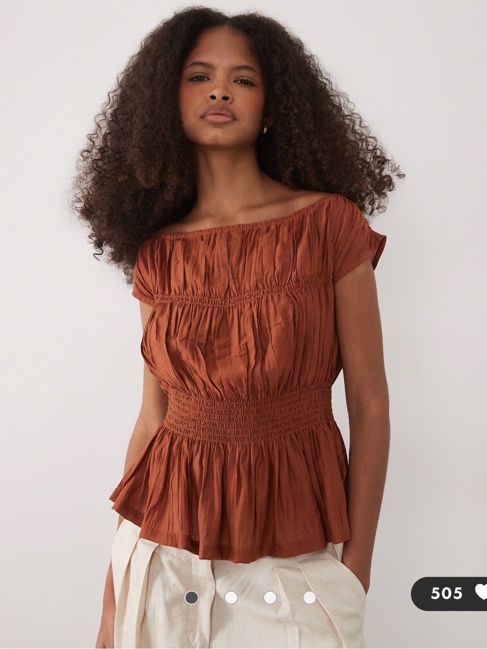 ASOS Threadbare Shirred Cap Sleeve Top in Rust